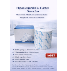 Hipoalerjenik Fix Flaster 5 cm x 5 m Nonwoven Medikal Sabitleme Bandı Yapışkanlı Pansuman Flasteri