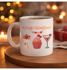 Happy Valentines Kupa – Model 6 Sevgililer Günü Özel Tasarım Porselen Kupa