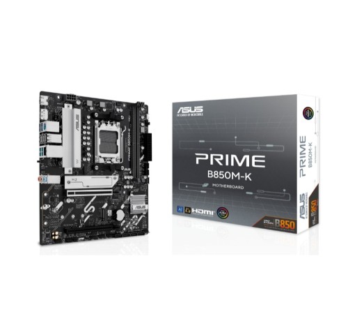 ASUS PRIME B850M-K DDR5 8400MHZ 1XHDMI 1XDP 2XM.2 USB2.0 MATX AM5(AMD AM5 9000/8000/7000 SERİLERİ İLE UYUMLU)
