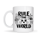 Rule The World Kedi Desenli Porselen Kupa MODEL 61 Sevimli Kedi Figürlü Kahve Kupası