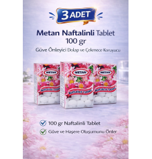 Metan Naftalinli Tablet 100 gr Güve Önleyici Dolap ve Çekmece Koruyucu 3 Adet