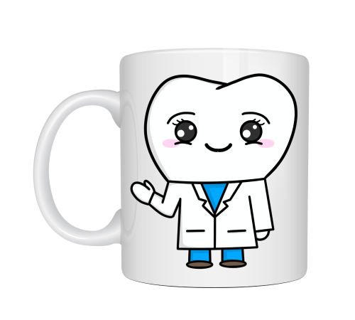 Sevimli Diş Hekimi Tasarımlı Porselen Kupa MODEL 168 – Diş Doktoru Temalı Kahve Kupası – Diş Hekimine Hediye Kupa