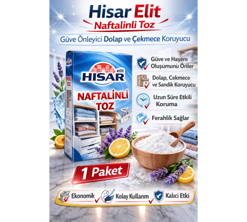 Hisar Elit Naftalinli Toz Güve Önleyici Dolap ve Çekmece Koruyucu 1 Adet