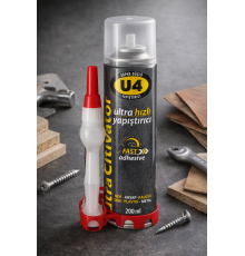 U4 Ultra Hızlı Yapıştırıcı 200 ml Süper Güçlü Şeffaf Endüstriyel Fast Adhesive MDF Ahşap Plastik Metal Deri