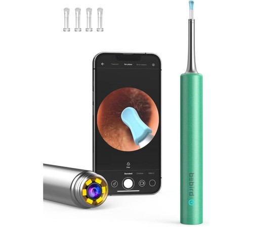 BEBIRD T5 3MP KAMERA 3.5MM LENS ŞARJLI WIFI GÖRÜNTÜLÜ KULAK TEMİZLEYİCİ YEŞİL RENK