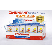 Cansinbant Bez Yarabandı 10 lu 30 Paket 1,9 x 7,2 cm Fabric First Aid Plaster