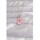 316L Çelik Gümüş Renk Pembe Mineli Güneş Model Tarot Kolye