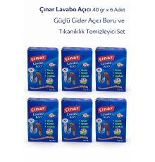 Çınar Lavabo Açıcı 40 gr x 6 Adet – Güçlü Gider Açıcı Boru ve Tıkanıklık Temizleyici Set