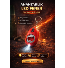 Mini LED Anahtarlık Fener Açacak Işıklı Şişe Açacak Anahtarlık 1 Adet