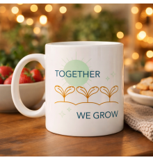 Together We Grow Tasarımlı Porselen Kupa Model 38 – Sevgi Temalı Özel Hediye Kupası