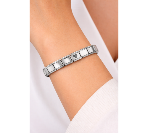 Kalp Detaylı Çelik Bileklik – Paslanmaz Çelik İtalyan Model Şık Bilezik