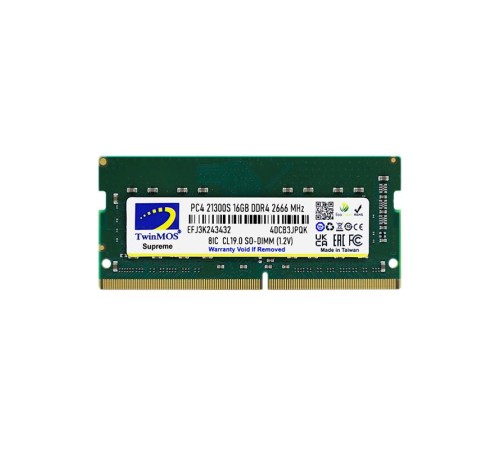 16 GB DDR4 2666MHZ TWINMOS NB MDD416GB2666N