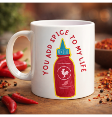 You Add Spice To My Life Yazılı Eğlenceli Porselen Kupa MODEL 16 - Sevgiliye Arkadaşa Özel Hediye Fincan