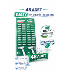 Derby Tek Bıçaklı Tıraş Bıçağı Avantajlı Paket Seçenekleri 48 ADET