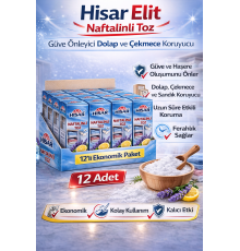 Hisar Elit Naftalinli Toz Güve Önleyici Dolap ve Çekmece Koruyucu 12 Adet