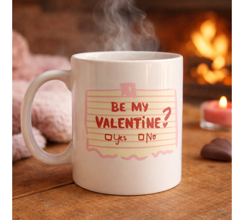 Be My Valentine Porselen Kupa – Model 8 Sevgiliye Özel Romantik Tasarım