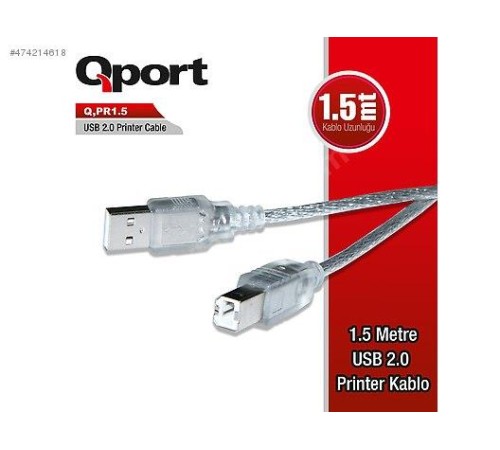 QPORT Q-PR1.5 USB 2.0 1.5M YAZICI KABLOSU