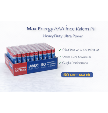 Max Energy AAA İnce Kalem Pil 1.5V R03 Heavy Duty Ultra Power 4 lü 15 Paket