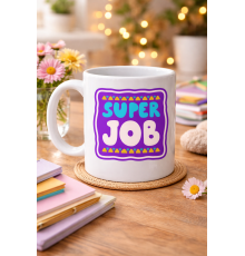 Super Job "HARİKA İŞ ÇIKARDIN" Yazılı Porselen Kupa MODEL 148 – Motivasyon Kupası – Başarı Tebrik Hediyesi – Ofis & Ev İçin Moral Veren Kahve Kupası