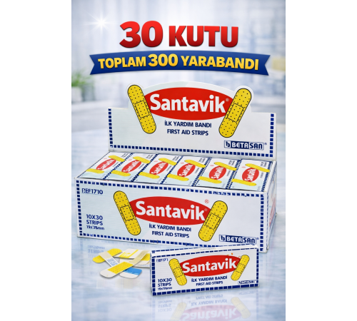 Santavik İlk Yardım Bandı Yara Bandı 10lu 30 Paket