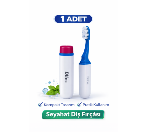 Difas Seyahat Tipi Diş Fırçası | Kapaklı Taşınabilir 1 Adet