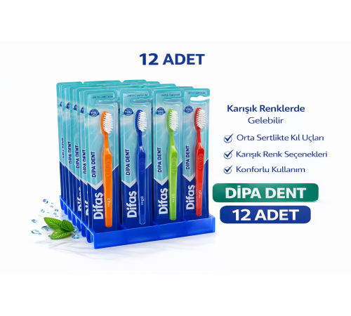 Difas Dipa Dent Medium Diş Fırçası Orta Sert 12 ADET