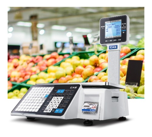 CAS CL3000 30KG 202DPI DİREKT TERMAL ETHERNET LCD EKRAN BOYUNLU BARKODLU TERAZİ
