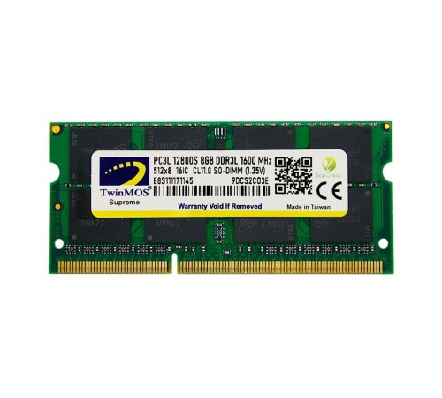 8 GB DDR3 1600MHZ TWINMOS 1.35 NB MDD3L8GB1600N