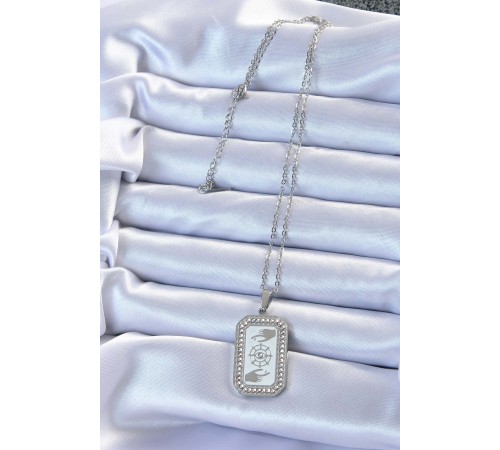 316L Çelik Zincir Gümüş Renk Mineli Zirkon Taşlı Göz Figür Tarot Kolye