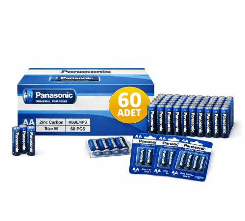 pana AA Kalem Pil Zinc Carbon R6 1.5V General Purpose 4lü 15Paket