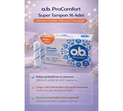 o.b. ProComfort Super Tampon 16Lı 1 Paket Ultimate Comfort Silktouch Teknolojili