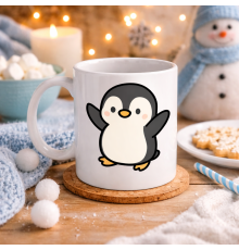 Sevimli Penguen Tasarımlı Porselen Kupa MODEL 106 – Kış Temalı Tatlı Kahve Kupası , Hediye Fikri