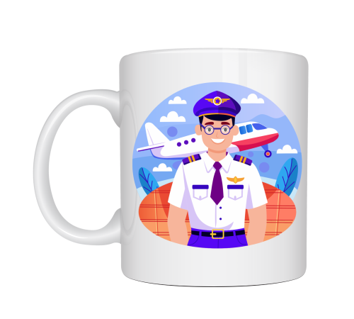 Pilot Tasarımlı Porselen Kupa MODEL 162 – Havacılık Temalı Kahve Kupası – Pilot Hediyesi – Uçak Desenli Beyaz Kupa – Ofis ve Günlük Kullanım Kupası