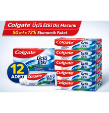 Colgate Üçlü Etki Diş Macunu 50 ml Çürük Koruma & Ferah Nefes 12 ADET