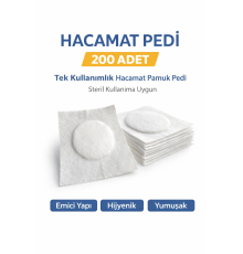 Hacamat Pedi 200 Adet – Tek Kullanımlık Hacamat Pamuk Pedi Steril Kullanıma Uygun