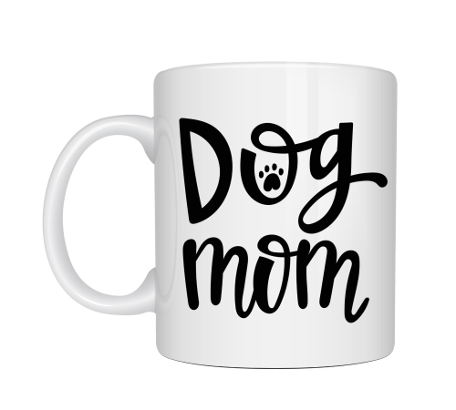 Dog Mom Yazılı Porselen Kupa MODEL 180 – Köpek Severlere Özel Tasarım Kahve Kupası – Sevimli Pati Desenli Hediye Kupa