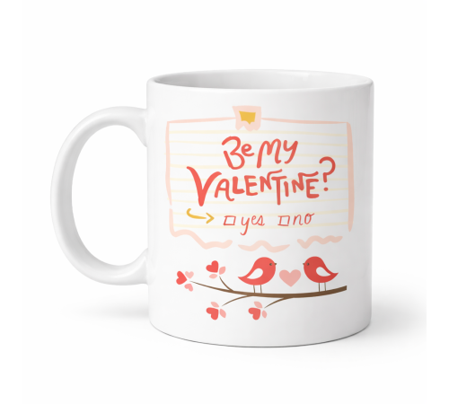 Be My Valentine Porselen Kupa Model 7 - Sevgililer Günü Hediyesi-Aşk Temalı Sevimli Kupa