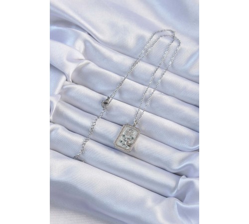 316L Çelik Zincir Gümüş Renk Zirkon Taşlı Aslan Figürlü Tarot Kolye