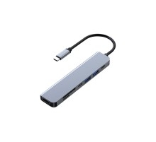 FRISBY FA-7684C TYPE-C - 7 IN1 USB-C+HDMI+SD/TF+USB3.0+PD+USB-C