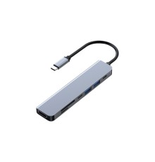 FRISBY FA-7684C TYPE-C - 7 IN1 USB-C+HDMI+SD/TF+USB3.0+PD+USB-C