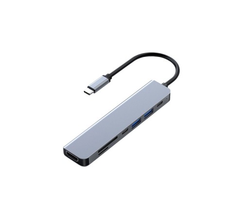 FRISBY FA-7684C TYPE-C - 7 IN1 USB-C+HDMI+SD/TF+USB3.0+PD+USB-C