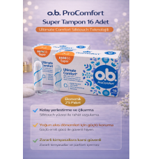 o.b. ProComfort Super Tampon 16Lı 2 Paket Ultimate Comfort Silktouch Teknolojili
