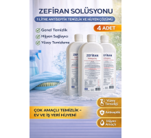 Zefiran Solüsyonu 1 Litre 4 Adet Set Antiseptik Hijyen ve Çok Amaçlı Temizlik Solüsyonu