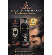 Seleccion Black Hair Shampoo Beyaz Kapatıcı Şampuan 300 ml Erkek Saç Boya Şampuanı
