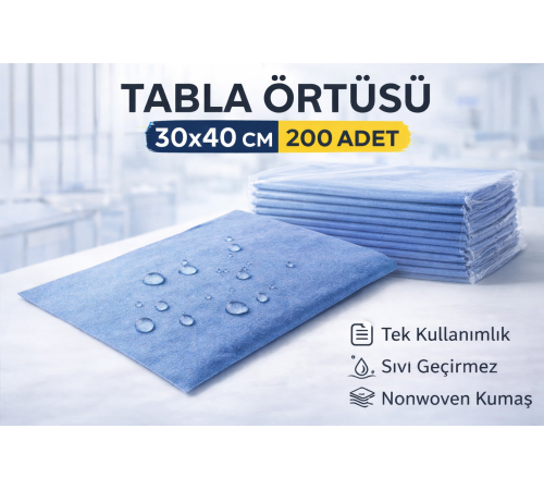 Tabla Örtüsü 30x40 Cm 200 Adet Tek Kullanımlık Sıvı Geçirmez Nonwoven Örtü
