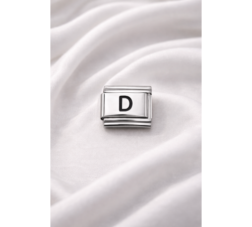 Nomination Uyumlu D Harfi Charm – Çelik Harfli Bileklik Aksesuarı ,Kişiye Özel Modüler Takı