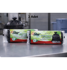 Star Plus Endüstriyel Jumbo Boy Atık Torbası 80x110 cm 10 Adet Dayanıklı Sanayi Tipi Atık Poşeti 2 Adet