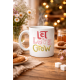 Let Love Grow Tasarımlı Porselen Kupa Model 37 – Sevgi Temalı Özel Hediye Kupası