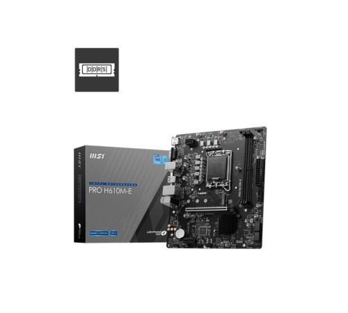 MSI PRO H610M-E DDR5 5600MHZ 1XVGA 1XHDMI 1XM.2 USB 3.2 MATX 1700P (12. / 13. VE 14. NESİL İŞLEMCİ UYUMLU)