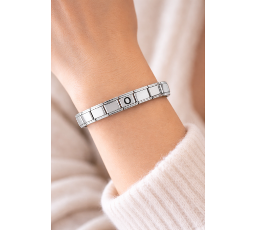 Kişiye Özel O Harfli Çelik Bileklik – İtalyan Charm Model, Ayarlanabilir Bilezik